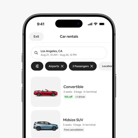 Beat 5: Car rentals search