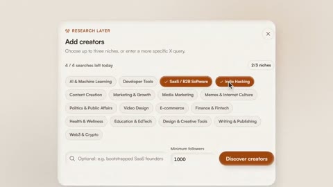 Beat 2: Add creators panel