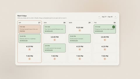 Beat 13: Post and schedule