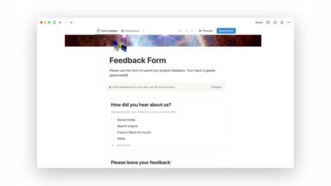 Beat 7: Form builder