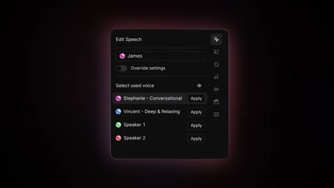 Beat 8: Edit Speech panel