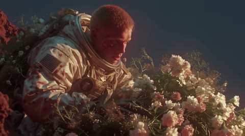 Beat 24: Astronaut in flowers