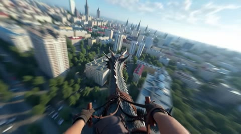Beat 28: Dragon POV over a city