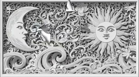 Beat 37: Moon and sun relief