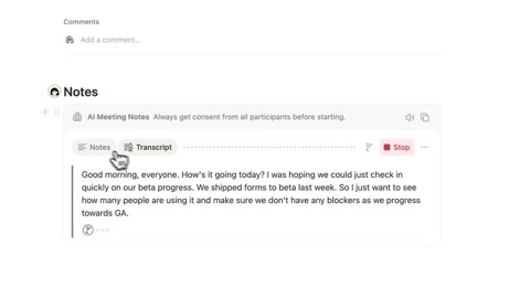 Beat 13: Transcript streams