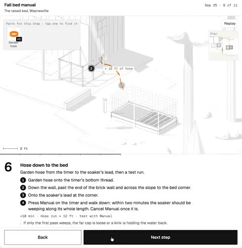 Beat 9: Step 6 Hose to bed
