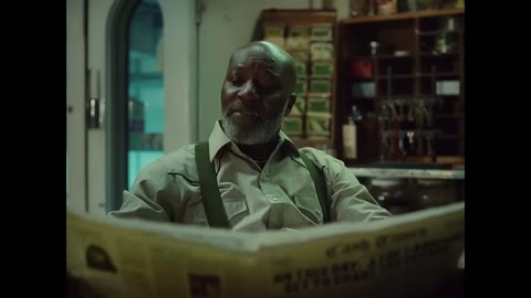 Beat 7: Shopkeeper with newspaper