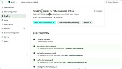 Beat 12: Deploy succeeds
