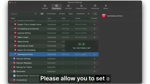 Beat 9: Set hotkey