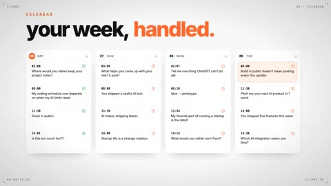Beat 12: Your week, handled