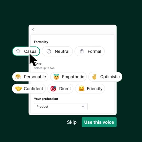 Beat 4: Voice panel