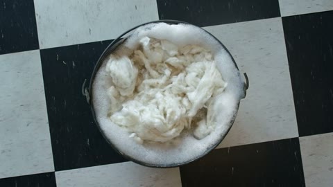 Beat 8: Clean wool in bucket
